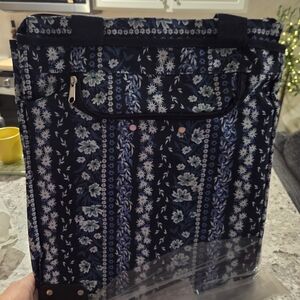 New Floral Patterned Travel Bag On Rollers With Hidden Handle